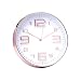 Produktbild Jinberry Modern Design Lautlos Analog Minimalistisch Rund Wanduhr mit Dünne Uhrrahmen / 12 Zoll (30cm) Groß Elegant Nicht-tickende Quarz Wand Uhr für Wohnzimmer Esszimmer or Küche - Rosegold (Arabische Ziffern 02)