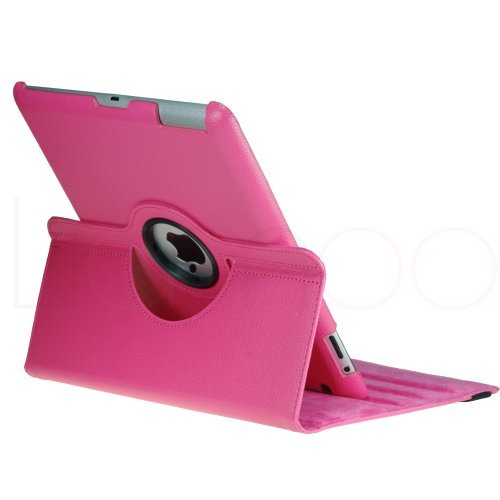 iPad 3 & 2 Schutz Hülle 360° +SchutzFolie + Stift Case Smart Cover Tasche (PINK)