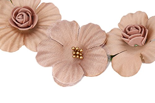 TININNA Damen Mädchen Blume Bohemia Style Kopfschmuck Haarbänder,Blumen Stirnbänder Kopfband Kranz von Rosen Braut Brautjungfer Haarschmuck Blumen for Hochzeit Festivals - 3