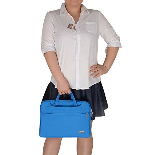 Qishare 13.3-14 Zoll Multifunktionales bewegliches dünnes helles Laptop-Schulter-Beutel-Aktenkoffer-Notizbuch-Computer-Taschen-Kasten Ultrabook Netbook tragender Fall-Tablette / Laptop / Chromebook / Macbook / Messenger Fall mit Handgriff und tragendem Bügel für Acer / Asus / Dell / Fujitsu / Lenovo / HP / Samsung / Sony / Toshiba Computer kaufen (13,3-14 Zoll, Blau) - 6