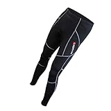 Farbe: Schwarz Herren/Männer Radlerhosen, Winter Thermische Lange Hosen mit Sitzpolster, Radsport Gepolstert Radhosen - XXXL