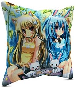 Sunflower Friends - Cute Watercolour Anime Art - 40x40cm - Premium Cushion with Filling