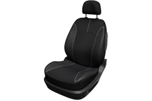 CARLINEA XL Cover Fodera Sedile Auto Universale Singola Nero - Airbag Compatibile ISOFIX - Fissaggio Elastico Rapido - Protezione Impermeabile Antisudore