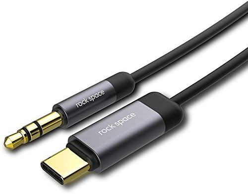 USB C to 3.5mm Aux Cable, ROCK USB-C Male to Female Stereo Earphone Adapter for Motorola Moto Z,Google Pixel 2/2 XL, HTC U11, Samsung Note 8 S8, Letv Le Max 2 and more