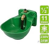 KERBL Heizbares Kunststoff-Tränkebecken mit Rohrventil HP20, 230 V