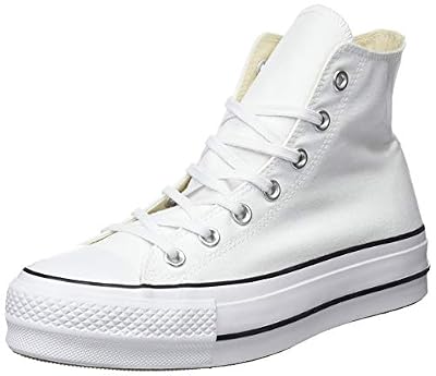 Converse Chuck Taylor CTAS Lift Hi, Sneakers Basses Femme, Blanc Black/White 102, 37.5 EU