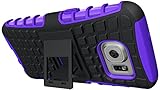 ISENPENK Samsung Galaxy S7/S7 Duos/G930F(2016) Hülle und Panzerglas/Schutzfolie,TPU+PC Slim Silikon Tough Rugged Dual-Layer Hardcase with Built-in Kickstand Schutzhüllen,Wasserdicht Shockproof Anti Slip Protection Stand Case Tasche für Samsung Galaxy S7/S7 Duos/G930F(2016)5.1Zoll-[lila]+Panzerglas - 4