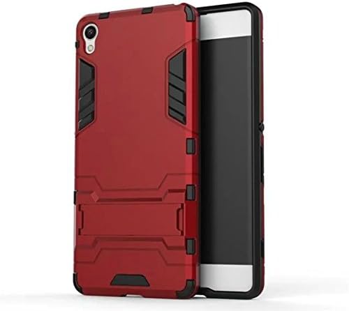 DBIT Sony Xperia XA Case Detachable Twin Layer Case Soft TPU and PC Rugged Durable Protective Shockproof Case Cover with Kickstand for Sony Xperia XA,Red