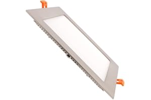 LEDKIA LIGHTING Placa LED 18W Cuadrada Foco Downlight Empotrable Plano Corte 205x205 mm Silver 4000K Blanco Neutro