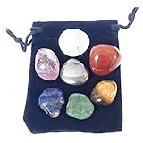 Chakra Pouch Mini Crystal Healing Chakra Tumblestone Set, Reiki Charged, Balancing, Meditation, Grounding