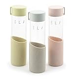 DISFRUTA DE AGUA 100% PURA:  el cristal de borosilicato es un material innovador, 100% libre de químicos como BPA, BPS, PVC, ftalatos o plomo. Es ligero, irrompible y duradero. Tapa libre de BPA.