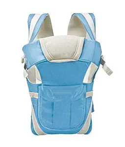 PEony, Soft Baby Carrier Bag with Adjustable HandsFree 4in1 Comfortable Head Support and Buckle Straps with Waist Belt, Sky Blue