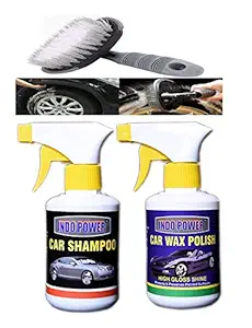 INDOPOWER KG1014-CAR Wax Polish Gun 250ml.+ CAR Shampoo Gun 250mL.+All Tyre Cleaning Brush