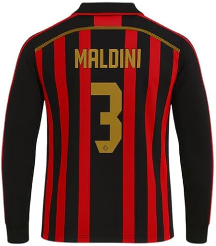 【正規品】ACミラン MALDINI シャツ 赤黒 3 Maldini 3 Over Fit Ac Milaan Jersey Men Tshirt(8-9Years,Multicolor