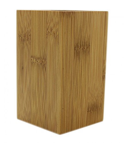 Zahnputzbecher Set eckig aus Bambus Holz braun – 2er Set für Paare im schönen Design - 7