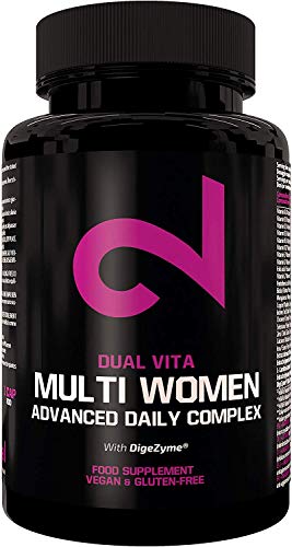 DUAL VITA Multi Women | 100% naturale| Vitamina, minerali e vegetali Combo | Donne attive | 60 capsule vegetali| 100% naturale integratore alimentare| Certificato in lab | Senza additivi| Made in EU