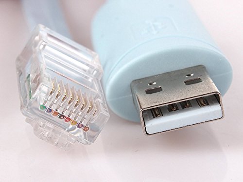 Cisco Console Cable USB to RJ45 – 1.8M (6 ft) FTDI Chip Replaces USB to DB9 + 72-3383-01 compatible with Windows 8, 7, Vista, MAC, Linux RS232 - 3