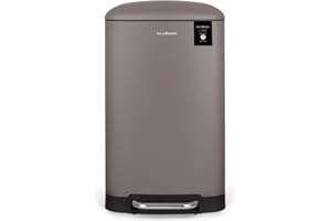 LES COLLECTORS Küchen-Tretabfalleimer Edelstahl Collectors, Taupe, n°883, 40 L, kompatibel mit 50 L Beuteln, herausnehmbarer Inneneimer, elegantes Design, mattes Finish, geräuschloser Deckelverschluss
