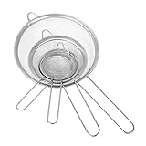 USOS MÚLTIPLES: Al este set tener un colador grande, uno pequeño y uno mediano, puede darles muchos usos diferentes. Puede usar el colador pequeño para colar hojas de té suelto. Puede usar el colador grande para colar el agua de sus vegetales.