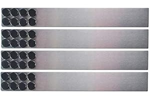 ‎LOCKWAYS Lockways Magnetisch Whiteboard Streifen Set– 4 Stück 5 x 38 cm Pinnwand Board, Silbrig rostfrei, Starke selbstklebende Memo Board für Büro, Wohnung, Kalender, Fotos, Namensschilder & Papiere(silbrig)