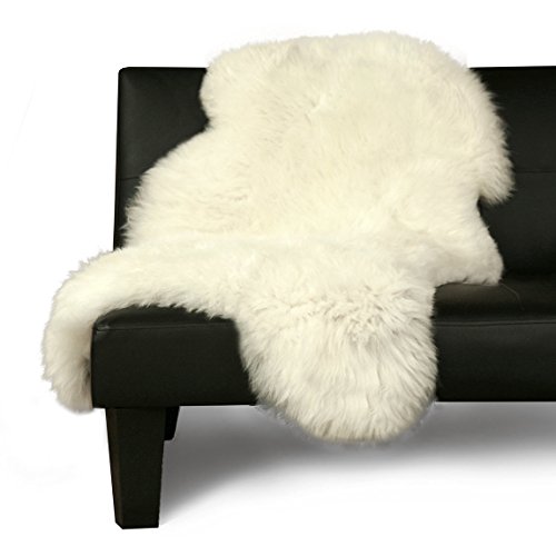 LAMMFELL SCHAFFELL NATURFELL weiß 110-120 cm ökologisch gegerbt