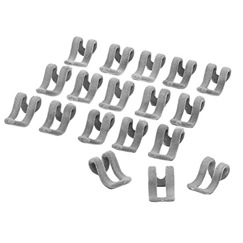 TININNA 20 Stück Mini Antirutsch Kleider Rack Kleiderbügel Haken Halter Beflockung Rack Raumspar grau