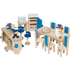 Goki - 51907 - Mobilier de cuisine pour maison de poupées - 30 pièces