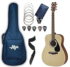 Yamaha F310 Acoustic Guitar Dreadnought With Sponge Bag, Belt, String Set & Plectrums Combo Pack.Natural.