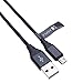Produktbild Micro USB Kabel | Schnellladekabel Nylon geflochtenes Ladegerät Kompatibel mit Game Controllers for Sony Playstation PS4 / PS3, Xbox One/One S/One X/Elite Steuerung USB B (2m)