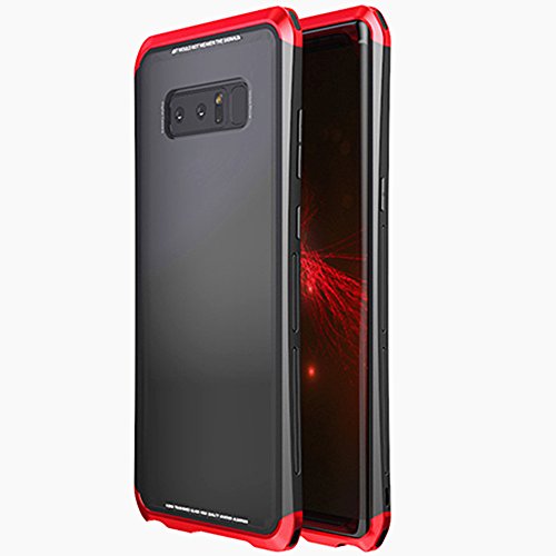 Preisvergleich Produktbild Samsung Note8 Handyhülle,Dewanxin 2018 Neu Coole Metallrahmen Schale Gehärtetes Glas Heckabdeckung SchutzhülleTelefon-Kasten Protective Case Cover(Samsung Note8 Handyhülle, A)