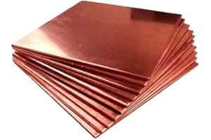 DRINCOSHOW T2 Copper Plate Copper Metal Plate Red Copper Sheet Pure Copper DIY Copper Sheet Thickness 0.5mm 0. 6MM 0. 8MM 1MM 1. 2MM 1.5mm 2MM 2.5mm 3mm-5mm (6mm*50mm*100mm)