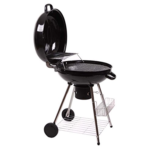 XXL Kugelgrill 57cm Durchmesser Holzkohle-Grill Smoker Standgrill mit Deckel – große Grillfläche in schwarz - 4
