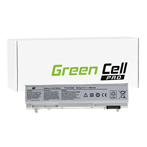 Green Cell® PRO Serie PT434 W1193 4M529 Laptop Akku für Dell Latitude E6400 E6410 E6500 E6510 (Original Samsung SDI Zellen, 6 Zellen, 5200mAh, Silber)