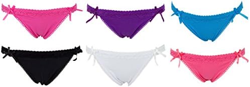 AvaMia, pack of 6 pieces, Briefs with lace uni underwear lingerie, women and girls, M