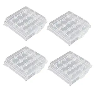 SYGA Set of 4 Plastic Portable AA/AAA 4 Cell Battery Case/Holder Battery Container