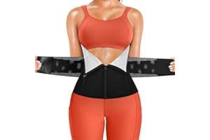KUMAYES Waist Trainer Belt for Women Belly Fat Sauna Sweat Waist Cincher Trimmer Tummy Control Wrap Workout Body Shaper Band Zipper