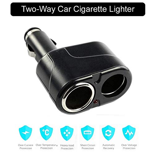 REALMAX® bidirezionale (2 in 1) Caricabatteria 12 V DC Auto Sigaro accendisigari Doppia Adattatore Socket Sdoppiatore, Nero/Dual Splitter/Universale per Adatta per telefoni, GPS, iPod e PDA