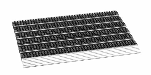 Kettelservice-Metzker® Alu Fußmatte 39x60cm incl. Sauberlaufmatte 60x90cm in Anthrazit & Fleckentferner | stilvolle Bürstenmatte im Sparset