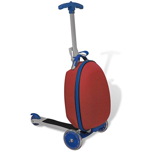 Luggage Scooter, Festnight Children's Luggage Scooters 3 Wheels Suitcase for Outdoor Travelling (Red)