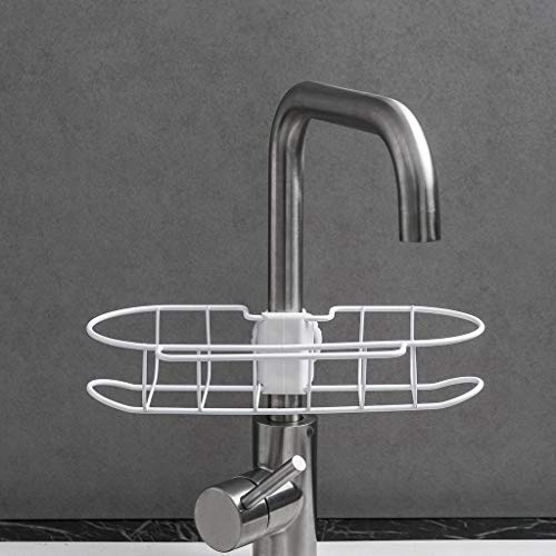 Preisvergleich Produktbild bloatboy Küchenarmatur Lagerregal, Einstellbare Lagerregal Hängenden Korb 26x13.1x5.3cm Multifunktionsregal Kreative Eisen Haushaltsregal (Weiß)