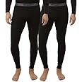 32 Degrees Heat Pack of 2 Base Layer Thermal Pant Black - Mens S, M, L, XL (Long Johns, Underwear, Leggings) (XL, Black/Black)