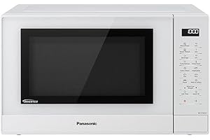 Panasonic NN-ST45KWEPG Four à Micro-ondes à Inverter avec Plateau Tournant, 32 Litres, Acier Inoxydable, 1000 W, 21 Programmes Automatiques, 7 Niveaux de Puissance, Écran LCD, Menu Junior, Blanc