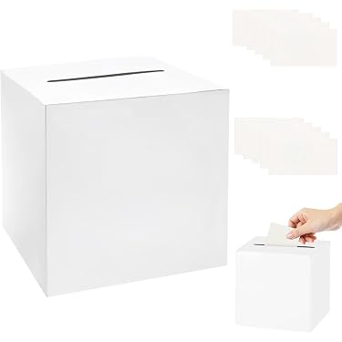 Scatola Regalo Bianca Per Matrimonio | 9x6.5x2.4 Cm | Per Soldi, Buoni E Gioielli | Decorazione Da Tavolo Elegante