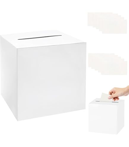 JDNFKG 1 Urne Vide, 30 Cartes, Listes De Bricolage, Boîte En Argent, Boîte À Cartes-Cadeaux, Adaptée Aux Mariages, Aux Fêtes Et Aux Célébrations