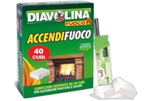 MAGAZZINI GM Diavolina Accendifuoco Classico,il n.1 in Italia, Accensione Istantanea Pratica Sicura per Camino, Stufa, Legna, Barbecue con Accendino GM (40)