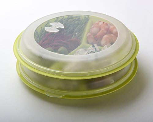 For Dietary Balance and Portion Control; box of 2 myKwoko 3-Section Microwave Plates with Snap-Tight Lids, Dishwasher &amp; Microwave Safe, ideal for all the family for dinners, picnics, school meals, lunch boxes and more! [Energy Class A+]