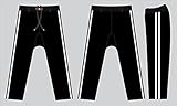 Black Kickboxing Trousers Training Pants Black with 2 white stripes satin pants Kids and adults