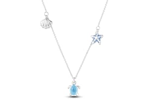 NARMO 925 Collana in Argento Sterling per le Donne Collana Pendente Cuore Collana Pendente Luna Ciondolo Cubico Colorato Zirconia Ciondolo con Catena Collana Vari Collane Dainty per le Donne Ragazze