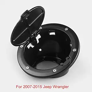 MAXBELL Aluminum Gas Tank Cap Cover Fuel Door for Jeep Wrangler JK 2/4 Door 07-18