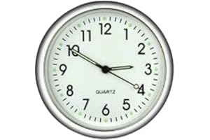 Doniya Fitness Mini Stick On Analogue Quartz Clock Car Dashboard Waterproof Motorcycle Boat Fridge (White)